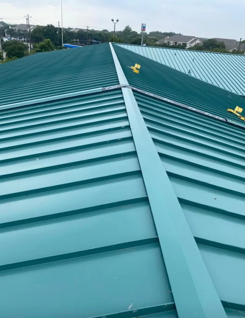 Green commercial metal roof ridge and valley for Metal Roof Repair in Totowa